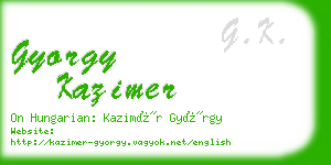 gyorgy kazimer business card